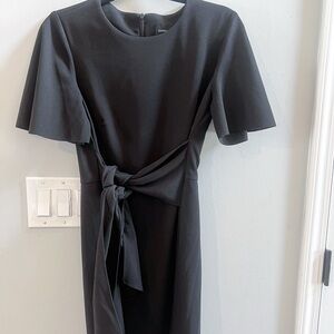 Donna Morgan Black Midi Dress with Tie Waist